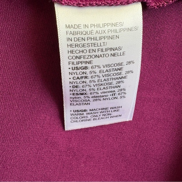 Lark & Ro Women’s 8 Half Sleeve Twist Front A-Line Dress Magenta - Picture 8 of 10